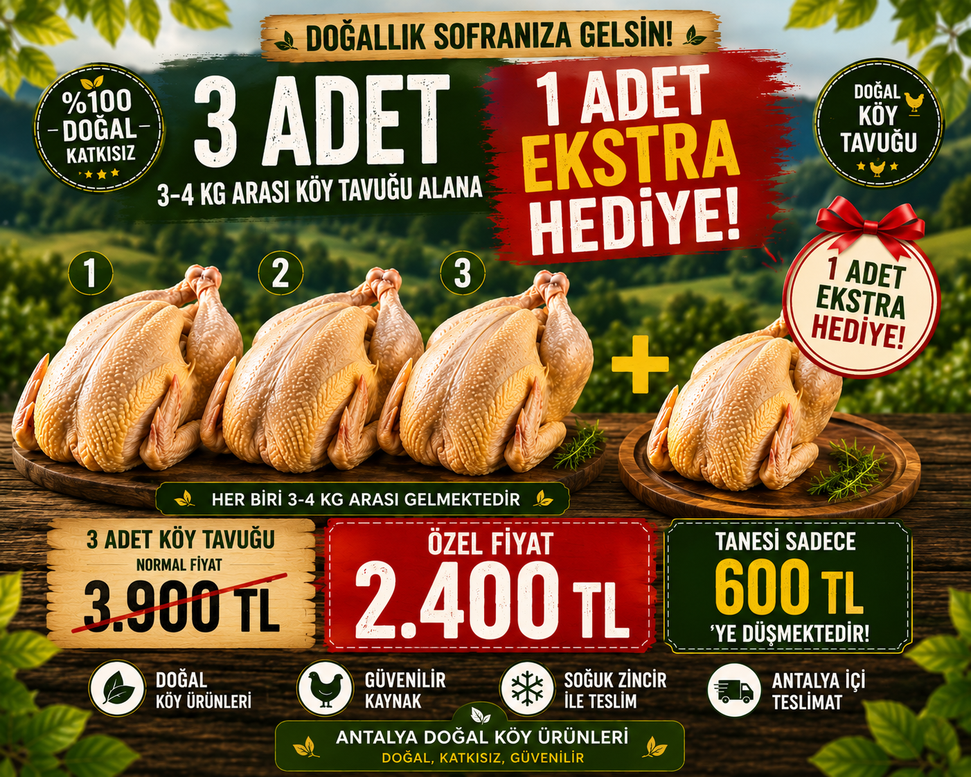 KÖY TAVUĞU ALANA İNDİRİMLİ ÜRÜNLER
